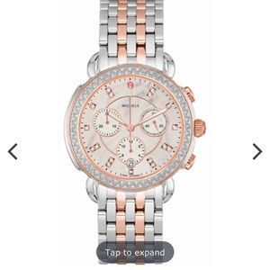 Authentic Michele Watch Sidney two tone Rose Gold and Silver